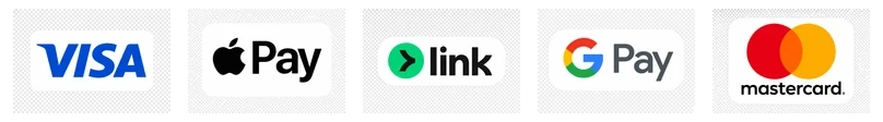 Visa, Mastercard, Apple Pay, Google Pay, Link